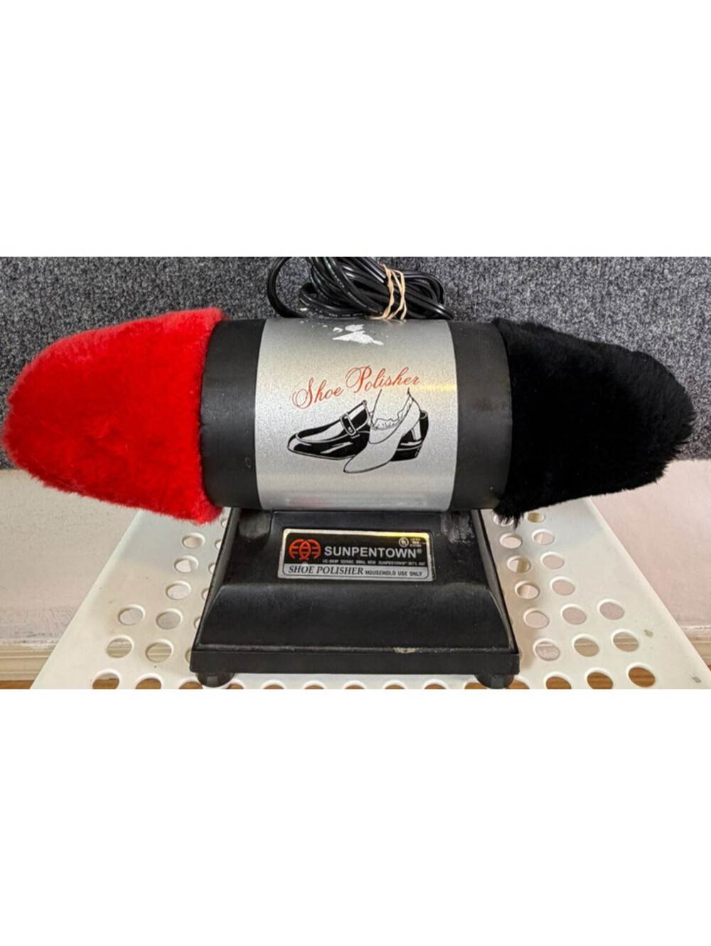 Sunpentown Vintage Electric Shoe Polisher Shine Buffer Dual Pads